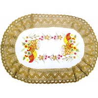 Великодня серветка "Паска з крашанками" овальн. 62х44см коричневий обідок №43266