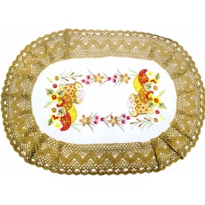Великодня серветка "Паска з крашанками" овальн. 62х44см коричневий обідок №43266