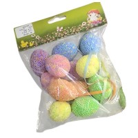 Великодній декор "Easter eggs" 12шт 3х4см №R40473(360)