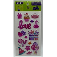 Наліпка 3D "Happy Birthday Love" 18см, KIDS Line №ZB.63350/Zibi/