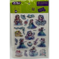 Наліпка 3D "Романтичні принцеси" 19см, KIDS Line №ZB.63399/Zibi/
