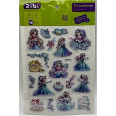 Наліпка 3D "Романтичні принцеси" 19см, KIDS Line №ZB.63399/Zibi/