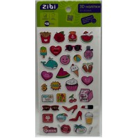 Наліпка 3D "Літній мікс для дівчат" 18см, KIDS Line №ZB.63308/Zibi/