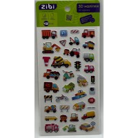 Наліпка 3D "Вантажівочки" 18см, KIDS Line №ZB.63316/Zibi/