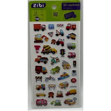 Наліпка 3D "Вантажівочки" 18см, KIDS Line №ZB.63316/Zibi/