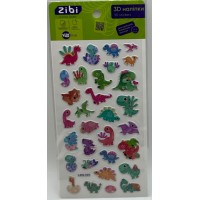 Наліпка 3D "Динозаврики" 18см, KIDS Line №ZB.63322/Zibi/
