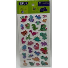 Наліпка 3D "Динозаврики" 18см, KIDS Line №ZB.63322/Zibi/