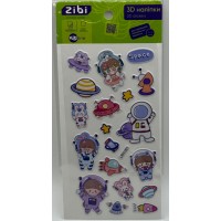 Наліпка 3D "Рожевий космос" 18см, KIDS Line №ZB.63337/Zibi/