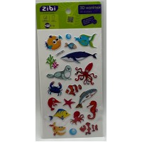 Наліпка 3D "Морська фауна" 18см, KIDS Line №ZB.63343/Zibi/