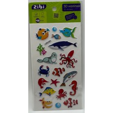 Наліпка 3D "Морська фауна" 18см, KIDS Line №ZB.63343/Zibi/