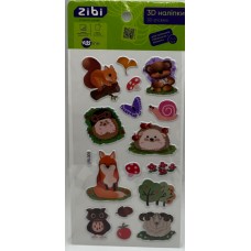 Наліпка 3D "Лісові мешканці" 18см, KIDS Line №ZB.63362/Zibi/