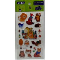 Наліпка 3D "Лісові звірі мікс" 18см, KIDS Line №ZB.63363/Zibi/