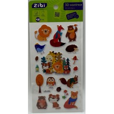 Наліпка 3D "Лісові звірі мікс" 18см, KIDS Line №ZB.63363/Zibi/