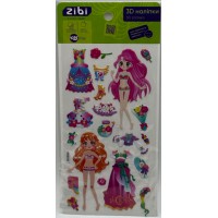 Наліпка 3D "Дівчата принцеси квіткове свято" 18см, KIDS Line №ZB.63369/Zibi/