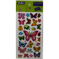 Наліпка 3D "Метелики мікс" 18см, KIDS Line №ZB.63370/Zibi/
