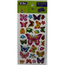 Наліпка 3D "Метелики мікс" 18см, KIDS Line №ZB.63370/Zibi/