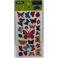 Наліпка 3D "Метелики мікс" 18см, KIDS Line №ZB.63372/Zibi/