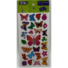 Наліпка 3D "Метелики мікс" 18см, KIDS Line №ZB.63372/Zibi/