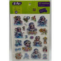 Наліпка 3D "Квіткові принцеси" 19см, KIDS Line №ZB.63398/Zibi/