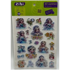 Наліпка 3D "Квіткові принцеси" 19см, KIDS Line №ZB.63398/Zibi/