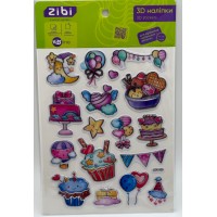 Наліпка 3D "Солодкі тістечка" 19см, KIDS Line №ZB.63406/Zibi/