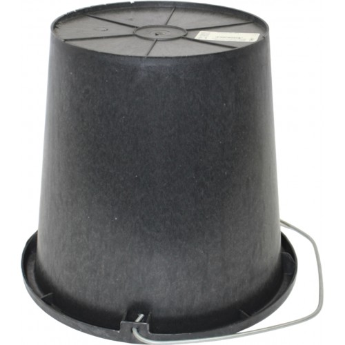 Відро 10л пласт. господар. мірне з метал. ручкою,чорне №0275