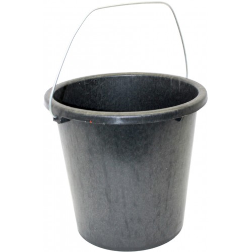 Відро 10л пласт. господар. мірне з метал. ручкою,чорне №0275