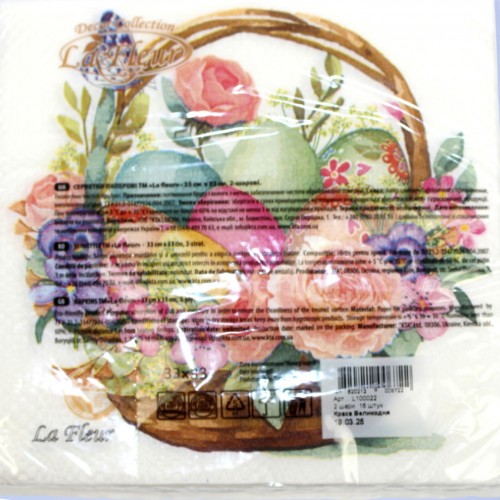 Серветки столові ТМ "La Fluer" 2-х шарові (16шт) Краса Великодня(16)