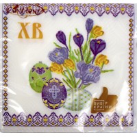 Серветки столові ТМ "La Fluer" 2-х шарові (16шт) Пасхальні крокуси(16)