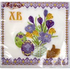 Серветки столові ТМ "La Fluer" 2-х шарові (16шт) Пасхальні крокуси(16)