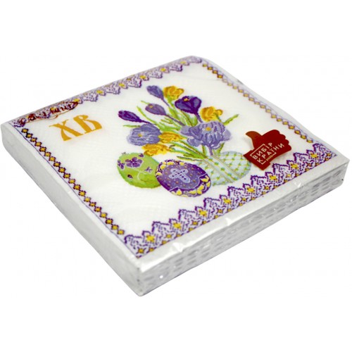 Серветки столові ТМ "La Fluer" 2-х шарові (16шт) Пасхальні крокуси(16)