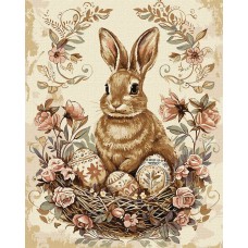 Картини по номерах акрил. "Великодній кролик 2" 30х30см №KHO5183/Ідейка/