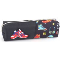 Пенал 1від., б/н,на блиск. чорний №KJ3551/Мандарин/(48)