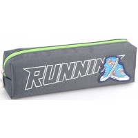 Пенал 1від., б/н,на блиск. сірий №KJ3808/Мандарин/(48)