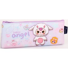 Пенал 1від., б/н,на блиск. фіолетовий №KJ3888/Мандарин/(60)