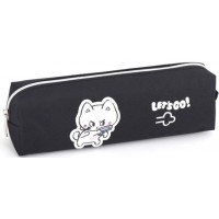 Пенал 1від., б/н,на блиск. чорний №KJ3901/Мандарин/(48)