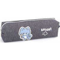 Пенал 1від., б/н,на блиск. сірий №KJ3901/Мандарин/(48)