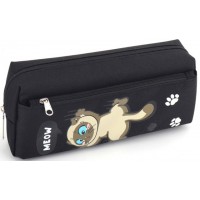 Пенал 2від., б/н,на блиск. чорний №KJ3905/Мандарин/(30)