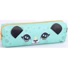 Пенал 1від., б/н,на блиск. бірюзовий №KJ3960/Мандарин/(48)