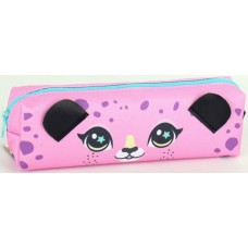 Пенал 1від., б/н,на блиск. рожевий №KJ3960/Мандарин/(48)