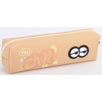 Пенал 1від., б/н,на блиск. бежевий №KJ3962/Мандарин/(48)