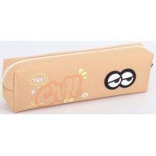 Пенал 1від., б/н,на блиск. бежевий №KJ3962/Мандарин/(48)