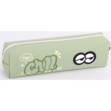 Пенал 1від., б/н,на блиск. зелений №KJ3962/Мандарин/(48)