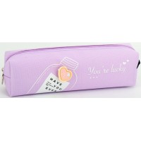 Пенал 1від., б/н,на блиск. фіолетовий №KJ3972/Мандарин/(48)