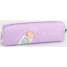 Пенал 1від., б/н,на блиск. фіолетовий №KJ3972/Мандарин/(48)