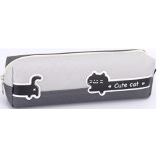 Пенал 1від., б/н,на блиск. сірий №KJ3991/Мандарин/(48)