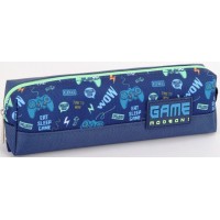 Пенал 1від., б/н,на блиск. синій №KJ3996/Мандарин/(48)