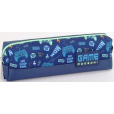 Пенал 1від., б/н,на блиск. синій №KJ3996/Мандарин/(48)