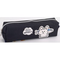 Пенал 1від., б/н,на блиск. чорний №KJ3999/Мандарин/(48)