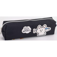 Пенал 1від., б/н,на блиск. чорний №KJ3999/Мандарин/(48)